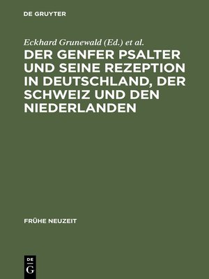 cover image of Der Genfer Psalter und seine Rezeption in Deutschland, der Schweiz und den Niederlanden